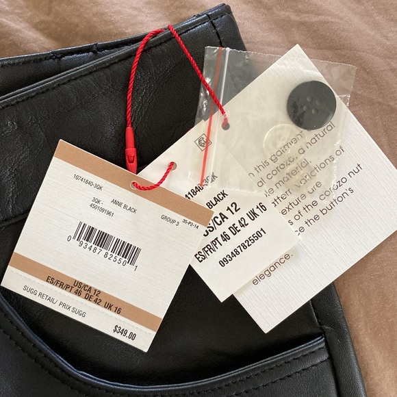 ANNE KLEIN LEATHER PANTS SZ 12 BLACK NWT - Picture 6 of 11